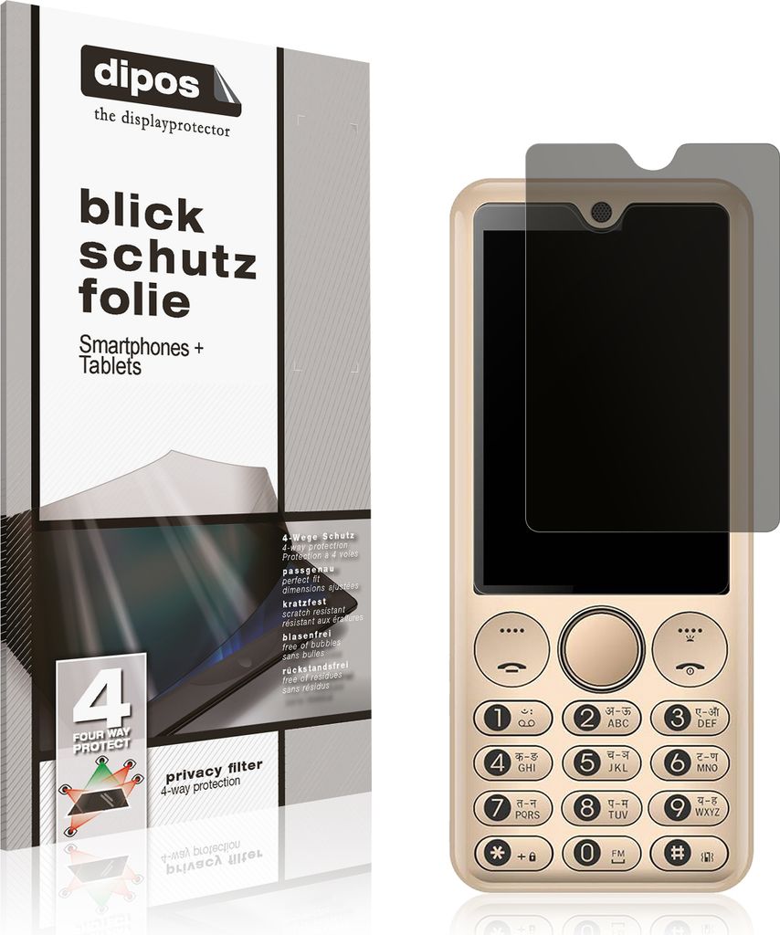 Blickschutzfolie für Ziox Z520 matt Schutzfolie Folie Display Schutz dipos