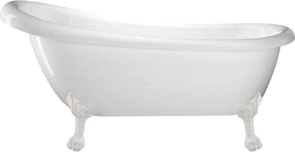 Freistehende Badewanne mit Füßen RICHMOND Löwenfüße WEISS 155 cm