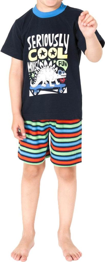 Jungen Pyjama Shorty kurzarm Hose geringelt – 161 805 90 741 ; marine , 104