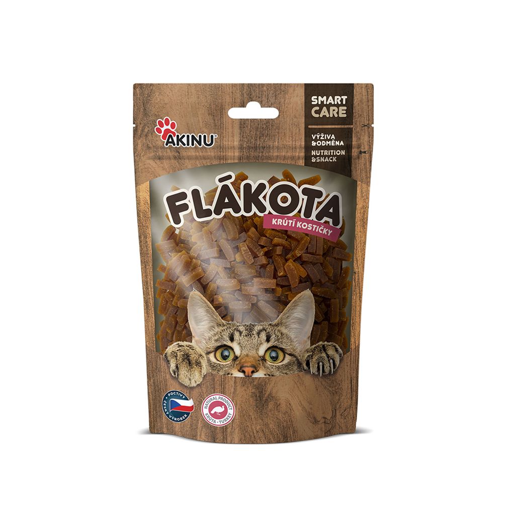 Akinu Flákota Krůtí kostičky pamlsek pro kočky 70 g Obrázek produktu 