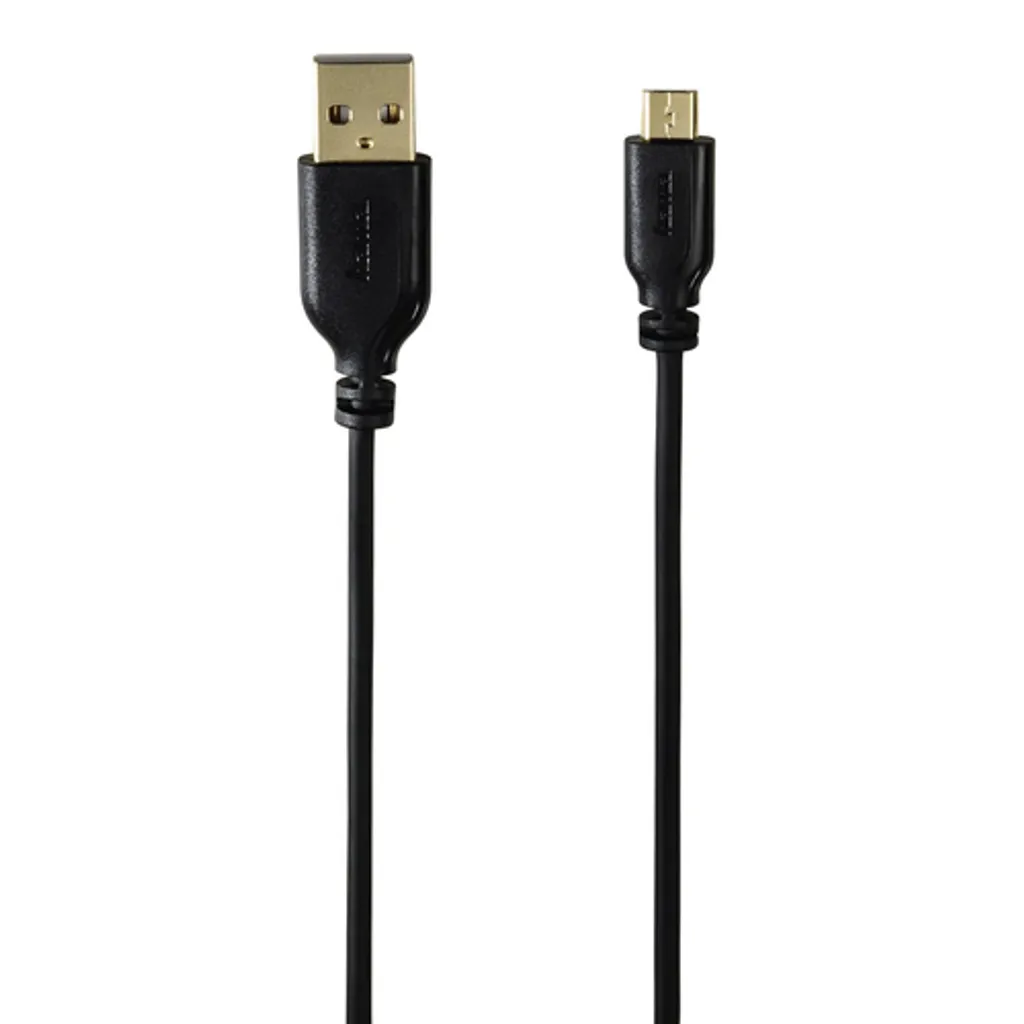 Cavo USB 2.0 Micro, Micro B maschio / Micro B, 5m, prolunga, dorato, nero