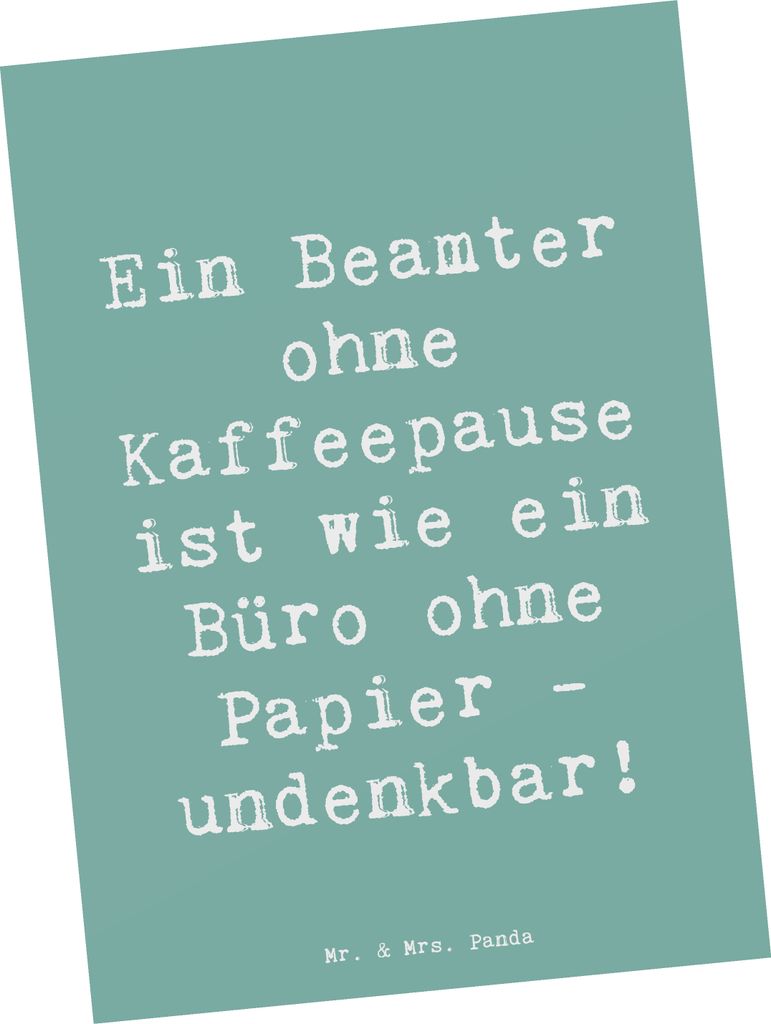 Mr. & Mrs. Panda Fotokarte Spruch Beamter Kaffeepause - Produktbild 