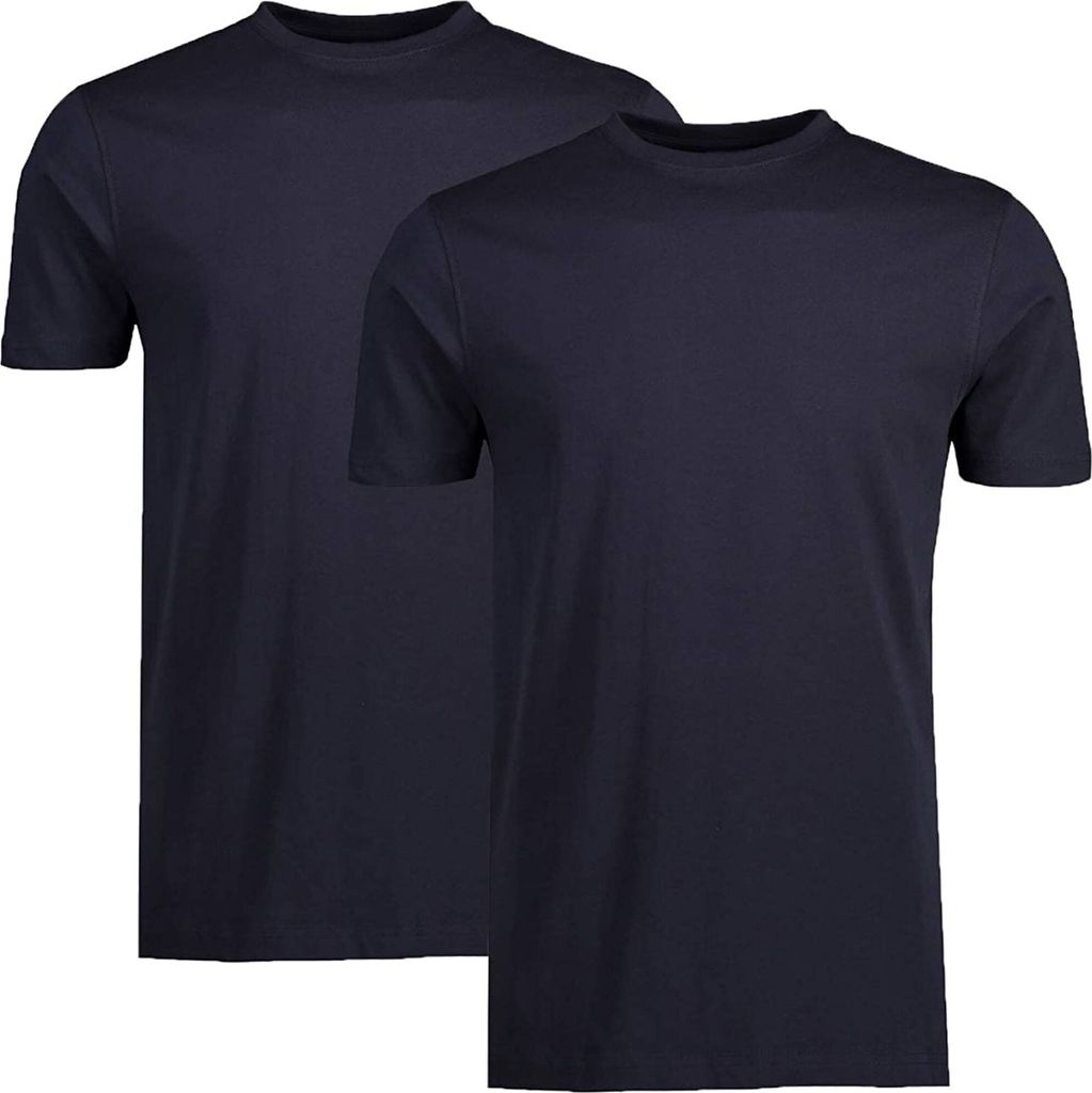 Lerros - Herren Rundhals Doppelpack Tshirt, Regular Fit, (02001014), Größe:S, Farbe:Night Blue (480)