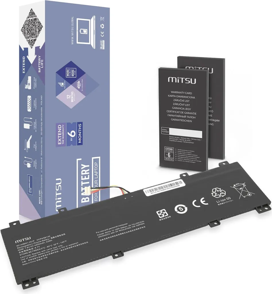 Batterie Interne pour Lenovo IdeaPad 100S-14IBR - Rechange Mitsu 7,6V
