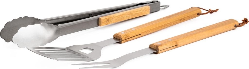 G21 Grillwerkzeug 3er Set mit Holzgriff