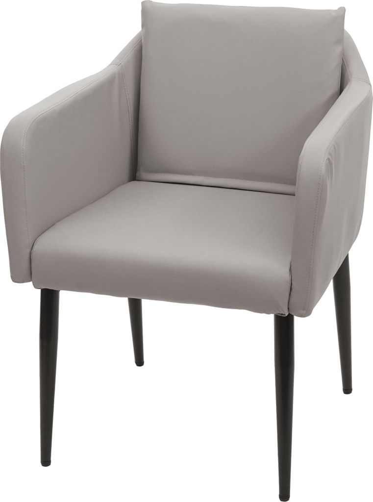 Esszimmerstuhl MCW-H93, Küchenstuhl Lehnstuhl Stuhl Kunstleder taupe-grau