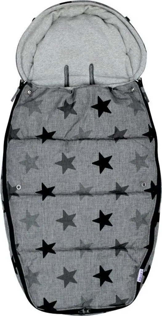 Drap Couvre-pieds L GREY STARS DeLuxe - Étoiles Gris - 140x200cm
