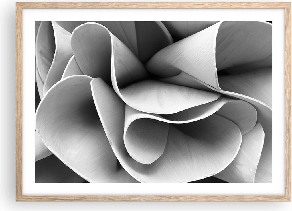 Gerahmtes Poster - Rahmen in heller Eiche - Material Ornament Stück - 70x50 cm - Wand Bild - Wanddeko - Wandbilder - Kunstposter - Wandposter - Bi...