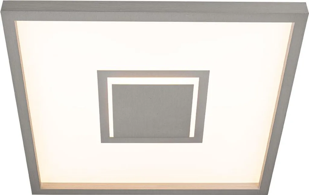Lampada Soffitto LED Quadrata 42cm Retroilluminata Nichel Opaco