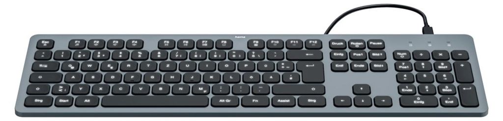 Hama USB-Tastatur CK-400, kabelgebunden, Schwarz, QWERTZ Produktbild 