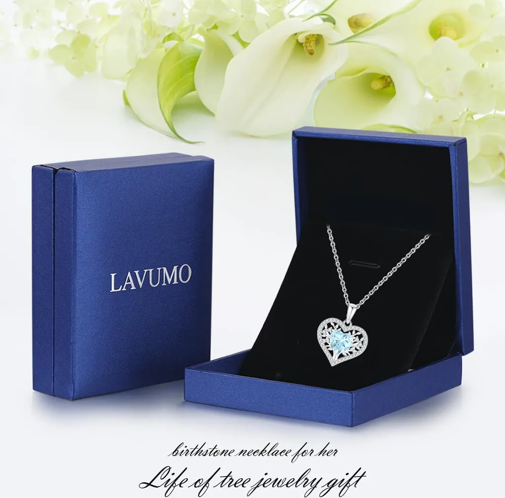 Collana Pendente LAVUMO Argento 925 Albero della Vita e Zirconi 5A - 8