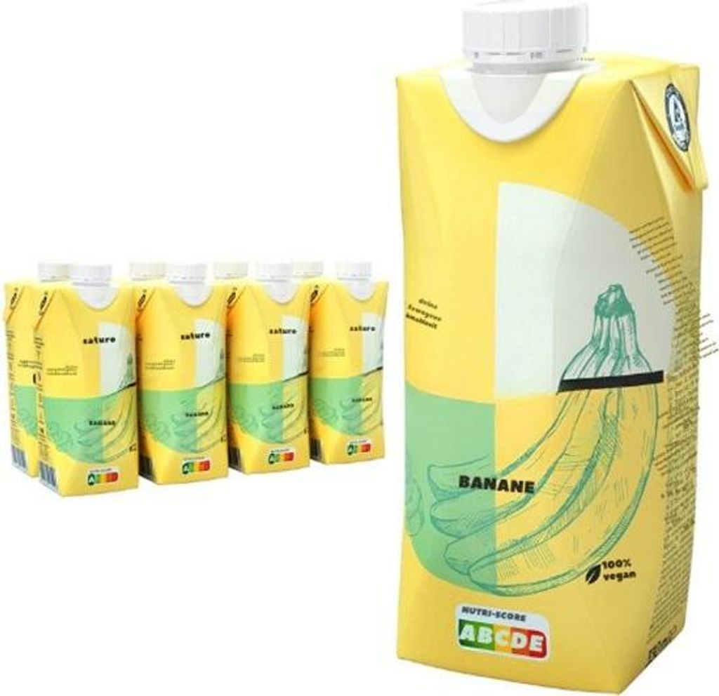 Komplette Mahlzeit – Mahlzeitenersatz – Fertiggericht – Preiswertes Essen – Banane – 330 kcal – 8 x 330 ml
