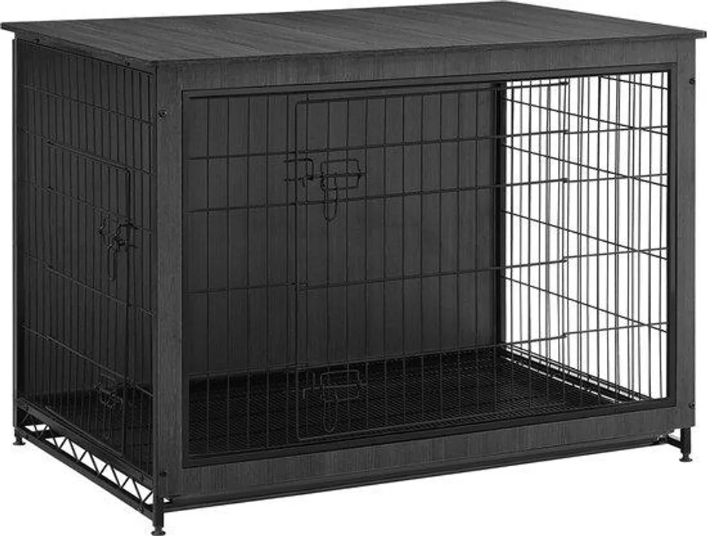 Cage chien 36 kg pliable en acier trempé avec plateau de fond étanche