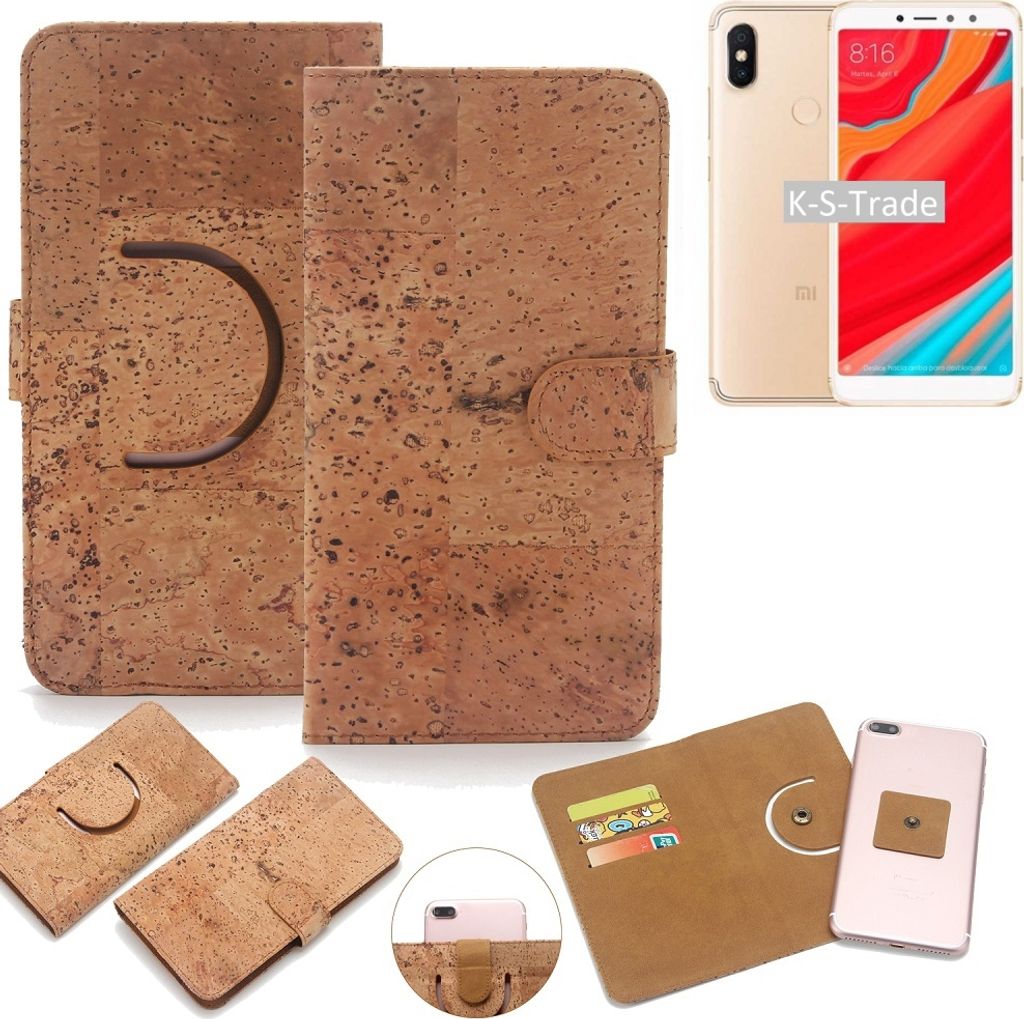 K-S-Trade Handy Hülle Schutz Hülle kompatibel mit Xiaomi Redmi S2 Handyhülle Schutzhülle Korkhülle Kork-Hülle 1x