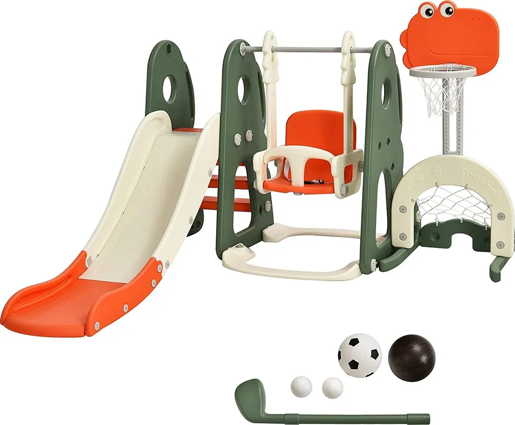 Centre d'activités pour enfant 6 en 1 extérieur et intérieur avec toboggan