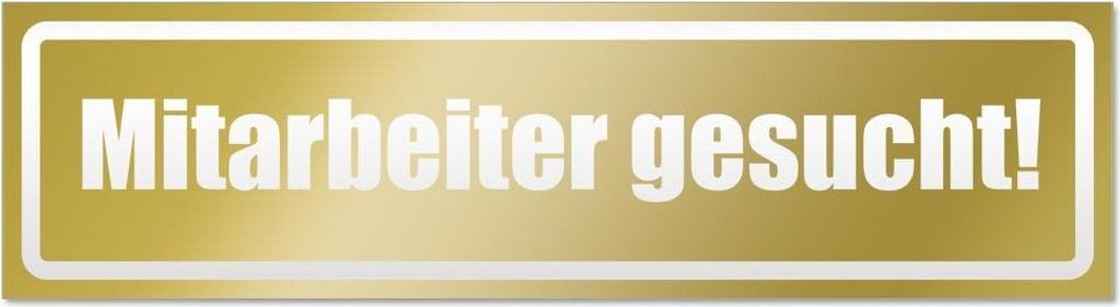 Kiwistar Mitarbeiter gesucht invertiert Magnetschild Schild magnetisch - 60cm Gold - Magnetfolie für Auto PKW Kfz