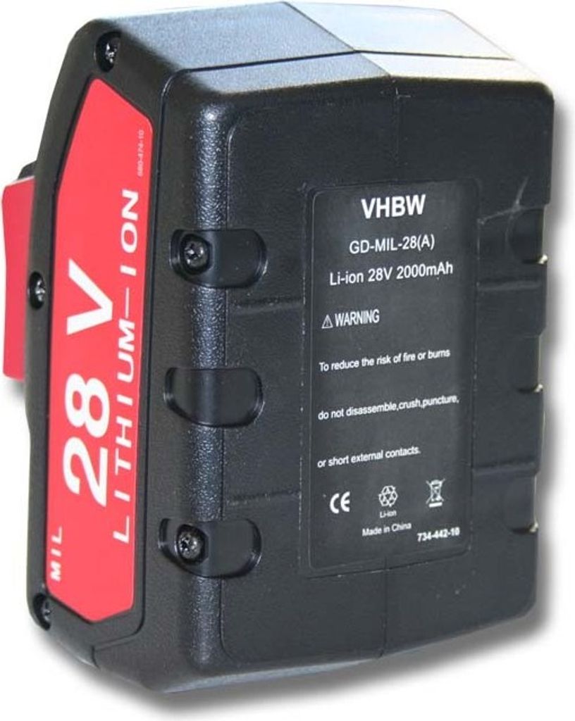 vhbw Akku Ersatz für Würth 0700956730 für Werkzeug (2000 mAh, Li-Ion, 28 V)