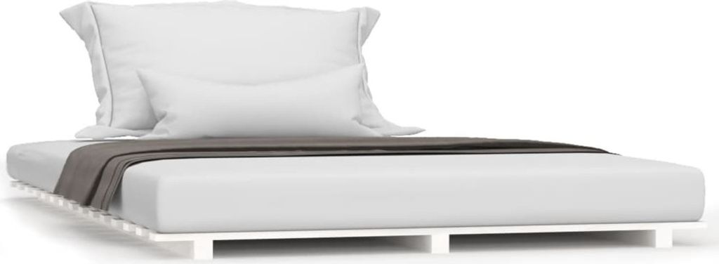 vidaXL Letto in legno massiccio bianco 150x200 cm pino Immagine del prodotto 