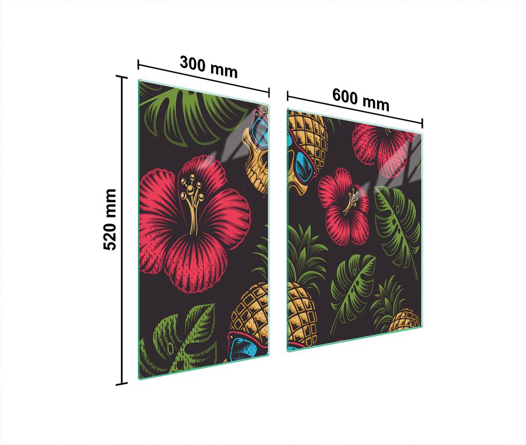 Glasschutzplatte Für Herd 90X52 Ananas