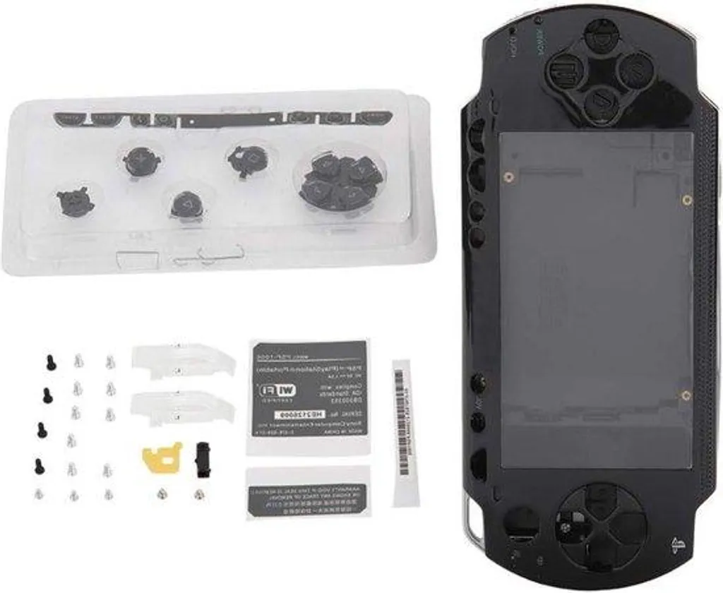 Kit Complet de Coques Noires pour PSP 1000 - Pièces de Rechange Full