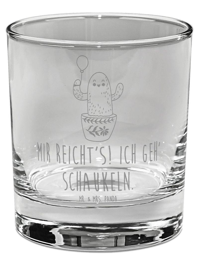 Mr. & Mrs. Panda Tumbler Kaktus Luftballon - Transparent - Geschenk, Büro, Freude, Freund, Ausbildung, Whiskyglas, Whiskey, Freundin, Glas, Lowbal...