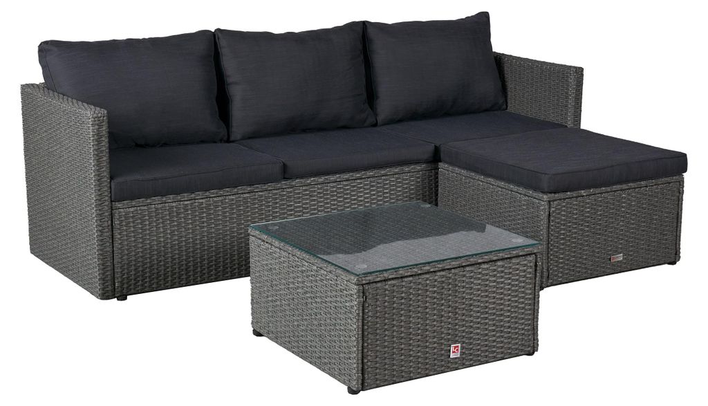 LC Garden »Loungino« Gartenset Lounge mit Tisch + Hocker Produktbild 