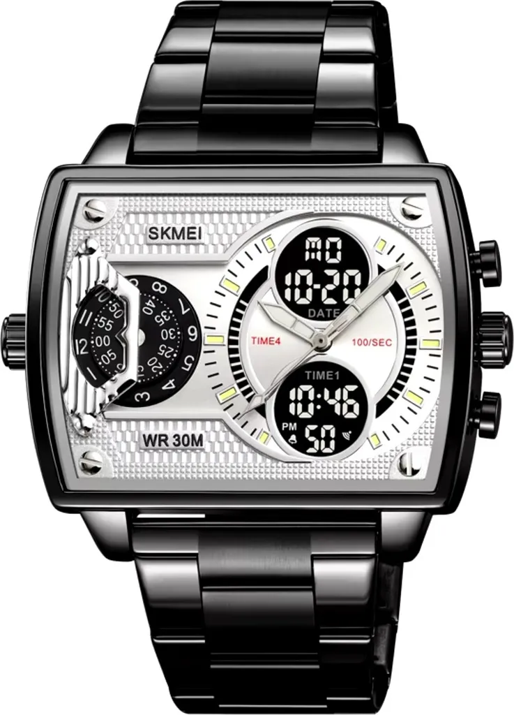Montre SKMEI Massive Noir/Argent - Durable et Lisible pour Homme Actif