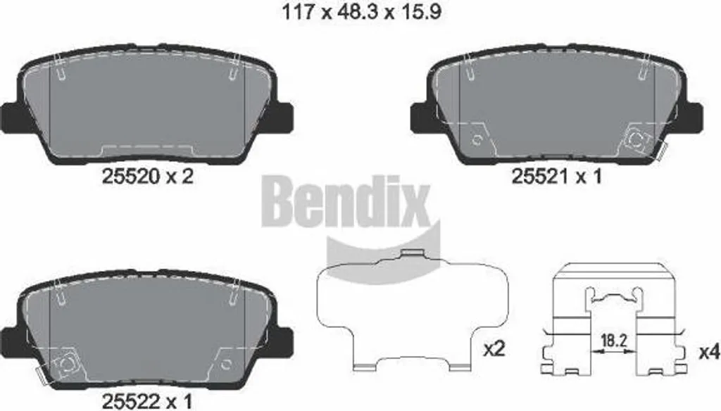 Plaquettes de frein BENDIX BPD2247 haute endurance pour Kia et Hyundai OE