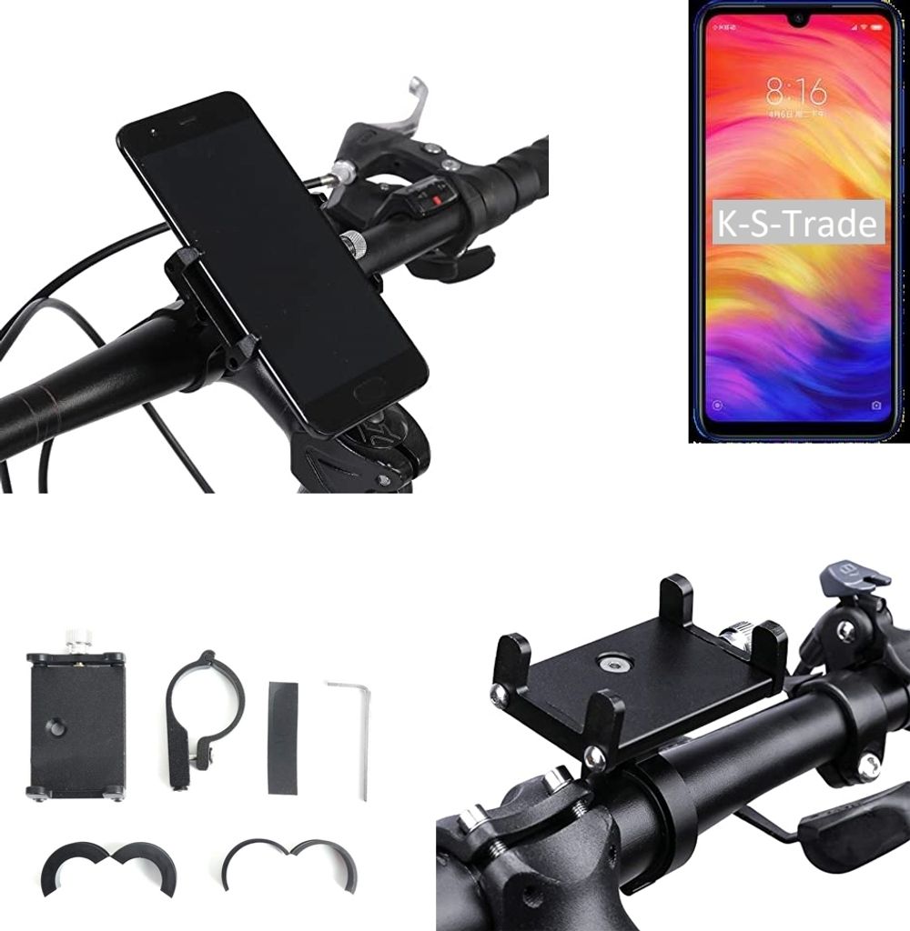K-S-Trade Handyhalterung für das Fahrrad kompatibel mit Xiaomi Redmi Note 7 Pro Halter Lenkstange Fahrradhalterung Motorrad Bike Mount Befestigung