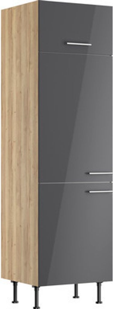 Optifit Kühlumbauschrank für 88er Einbaukühlschrank Jonte984 BxTxH 60 x 58,4 x 211,8 cm anthrazit glänzend zerlegt Ansch
