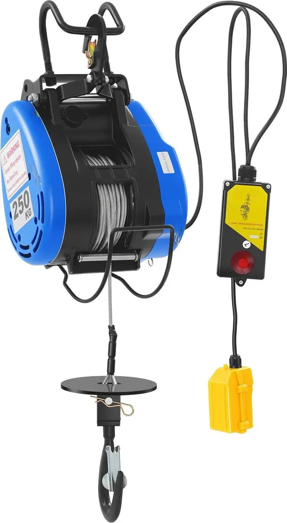 Treuil électrique 1500W vitesse rapide 19 m/min avec câble acier 30m