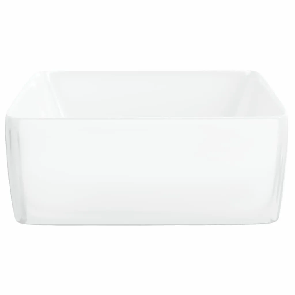 Vasque à poser rectangulaire céramique blanche vidaXL 48 cm de large - 5