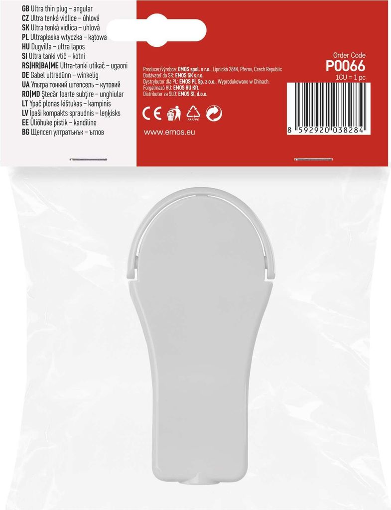 EMOS extraflacher Winkelstecker, flacher Produktbild 12