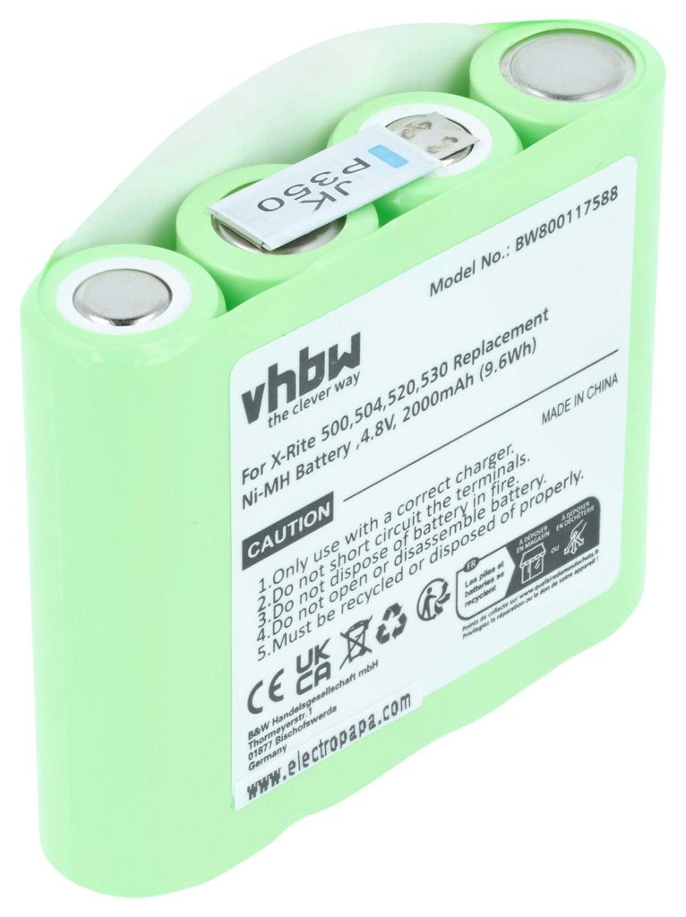 vhbw Akku Ersatz für X-Rite SE15-26 für Messgerät (2000 mAh, 4,8 V, NiMH)
