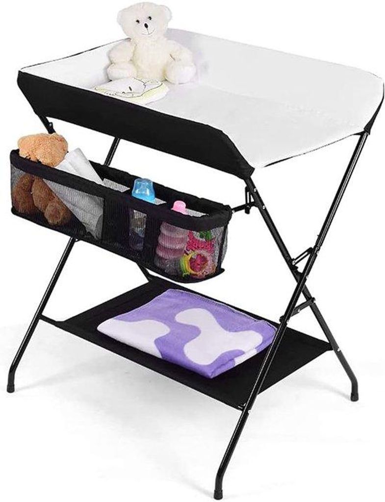 Baby Waschpult - Luiertafel - Waschbecken - Weiss und Schwarz
