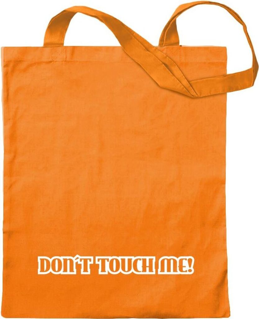 Kiwistar - Baumwolltasche - mandarin - Dont Touch me! Design 2 - Tragetasche Stoffbeutel Umhängetasche Langer Henkel