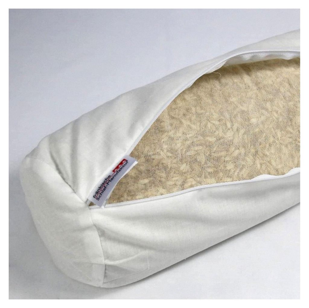 Nackenrolle, Knierolle, Yogarolle mit Bio-Dinkelspelz und 100% Baumwollbezug in Taupe