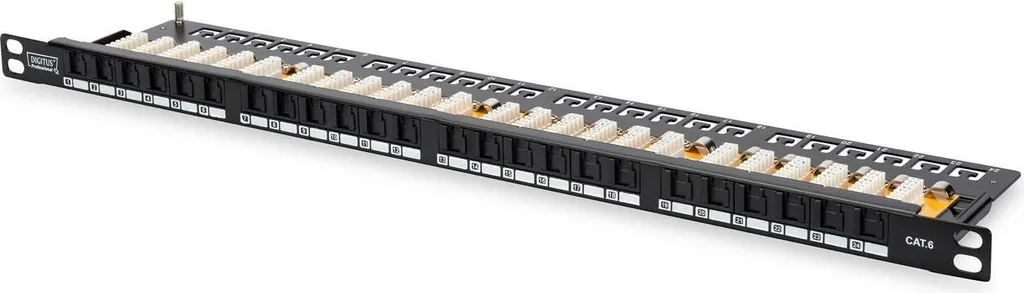 Panneau Brassage RJ45 Cat6 24 Ports Gain de Place pour Rack 19