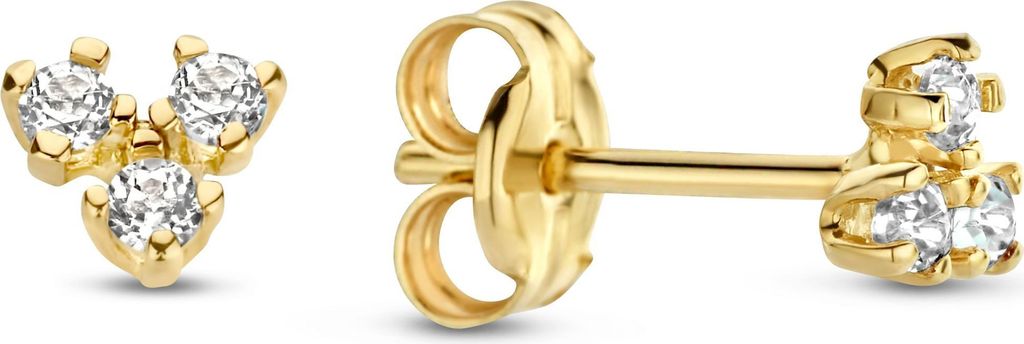 Jackie Gold - JKE23.011 - Ohrstecker - Damen - 585 Gelbgold - Topas - Miro Triangle - 3,7mm