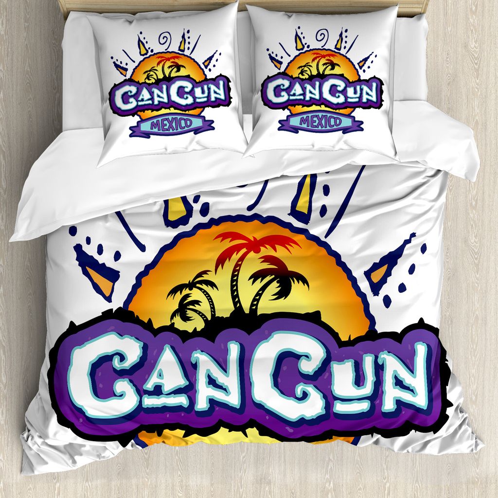 ABAKUHAUS Cancun Bettbezug Set für Einzelbetten, Mexiko Kalli Entwurf, Milbensicher Allergiker geeignet mit Kissenbezug, 200 cm x 200 cm - 80 x 80...