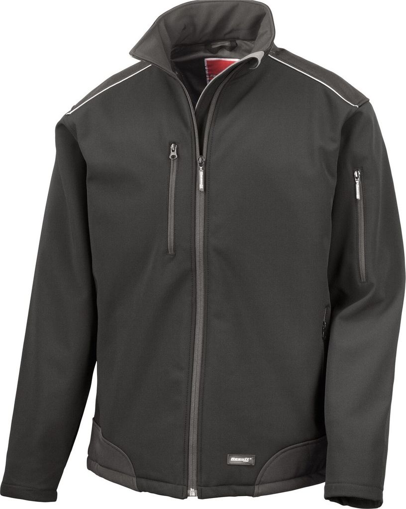 WORK-GUARD by Result - Softshelljacke für Herren/Damen Uni RW10221 (XXL) (Schwarz)