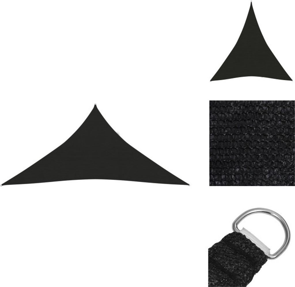 vidaXL Sonnensegel 160 g/m² Schwarz 5x6x6 m HDPE - Sonnenschirme & Sonnenschutze