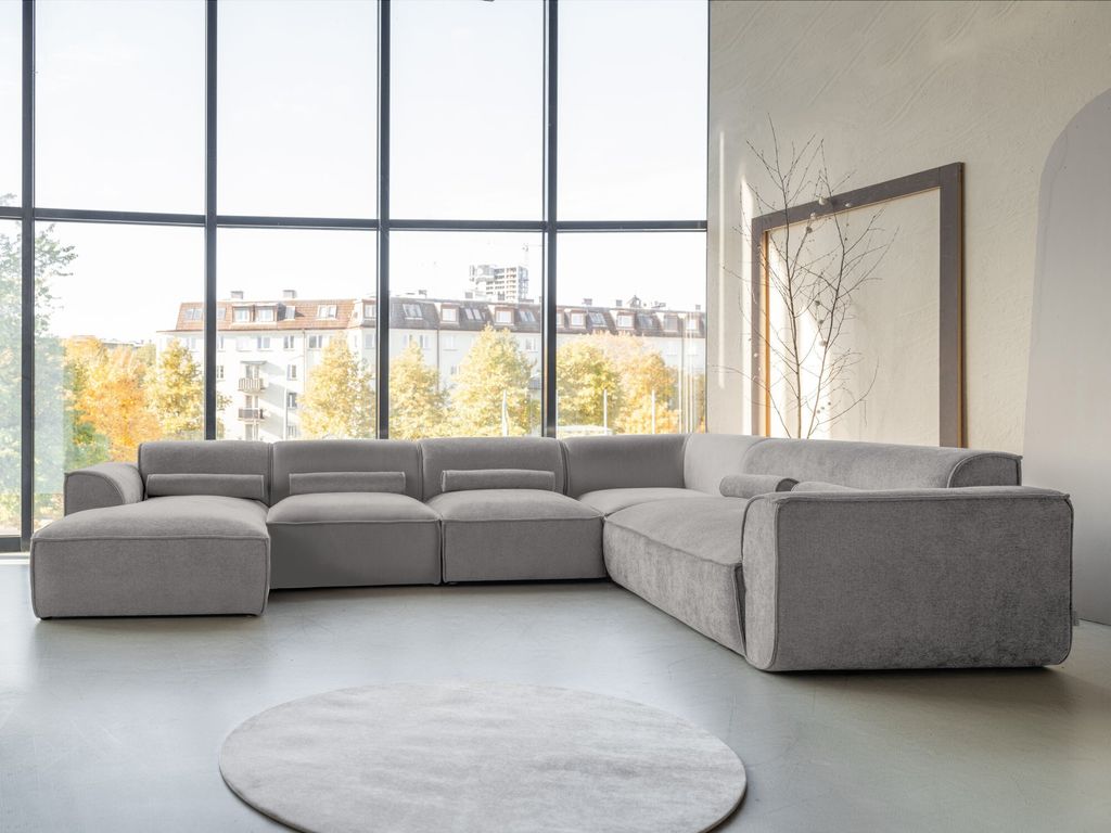 MIUFORM Flex Felix - Modulares 8-Sitzer Panorama-Ecksofa - 337x265cm - Modulsofa Couch