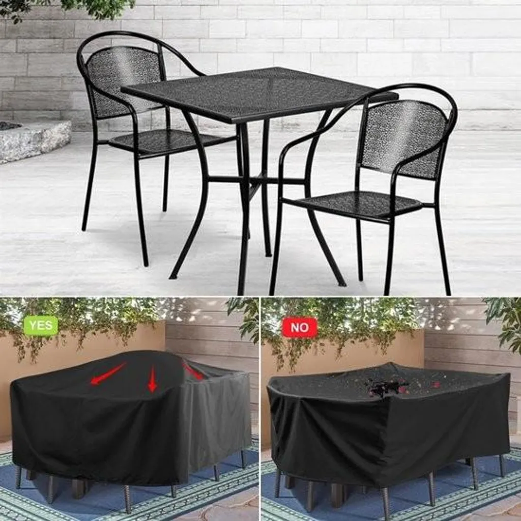 Bâche de protection extérieure imperméable pour table carrée 100x100 cm - 3
