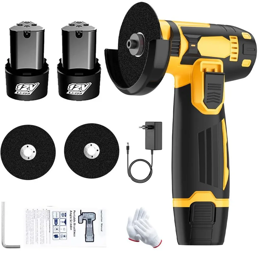 Mini meuleuse d'angle 12V 19500 tr/min sans fil avec 2 batteries - Or