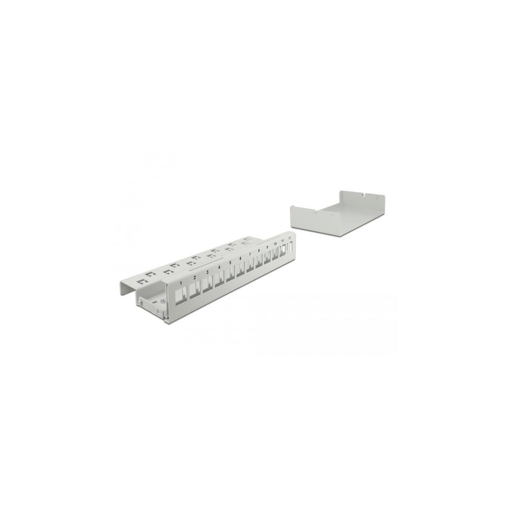 Delock Keystone Patchpanel 12 Port grau Produktbild 