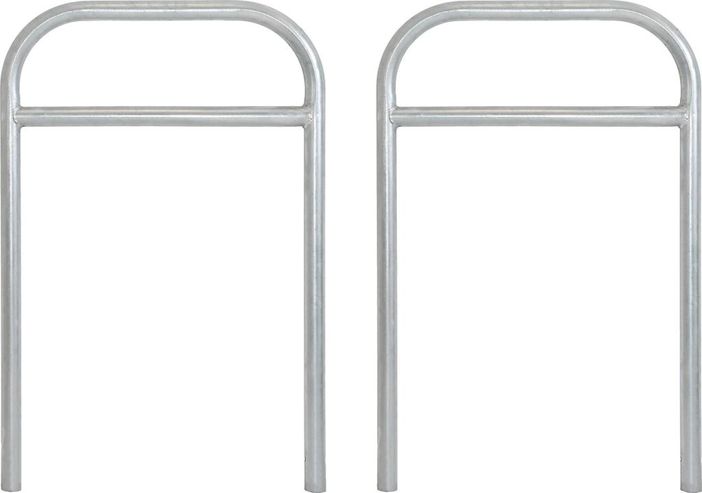 2x Fahrradanlehnbügel 115 x 78 cm Stahl feuerverzinkt Ø 49 mm zum Einbetonieren Fahrradständer grau Typ H