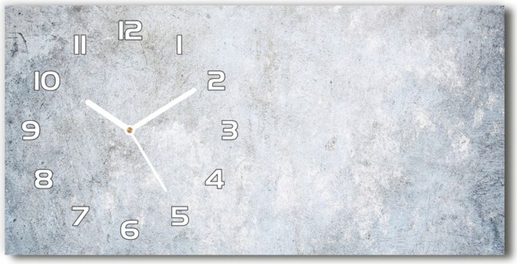 Stille Wanduhr aus Glas Hintergrund aus Beton 60x30 cm