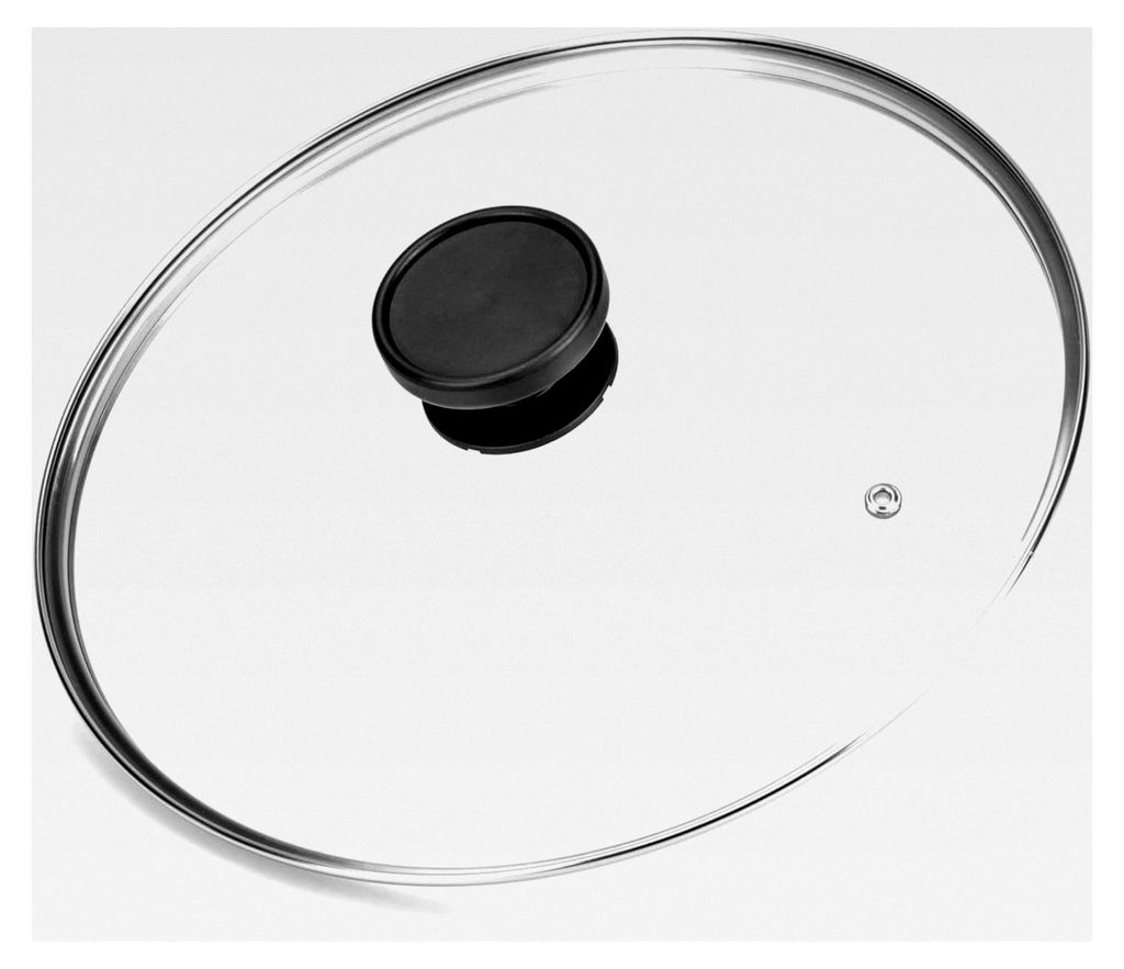 Glasdeckel 20 cm rund schwarz, transparent