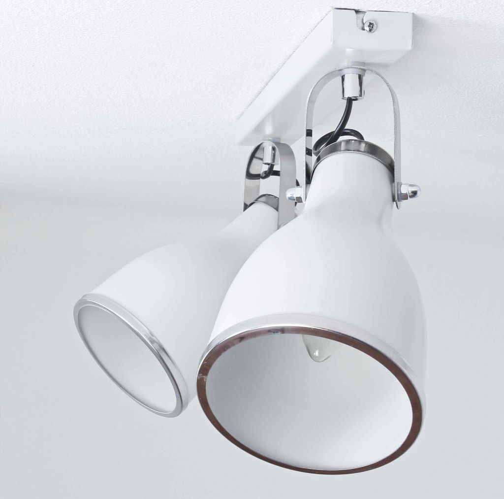 Deckenleuchte Vintage Design Grau Metall 2x E27 Spot Strahler Deckenlampe Wohnzimmer Jugendzimmer
